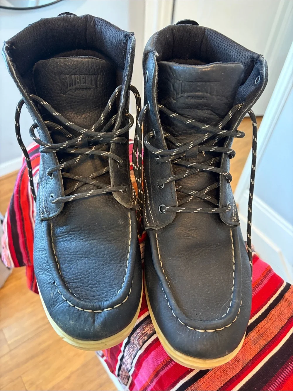 Men's Black Leather Liberty Work Boots